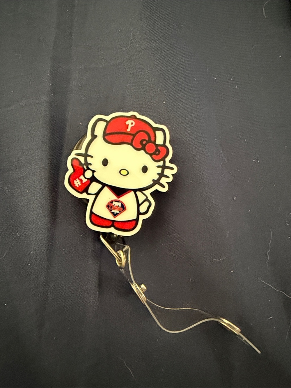 Hello Kitty Red & White Retractable Badge Reel